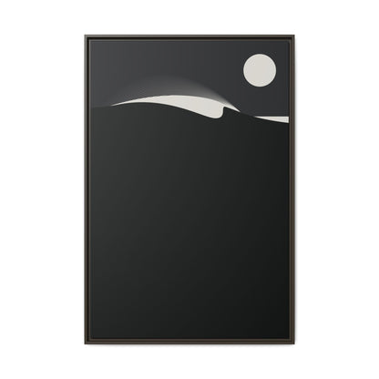 Night Wave 1 - Black - Framed Canvas