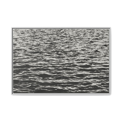 Deep Water - Black & White - Framed Canvas