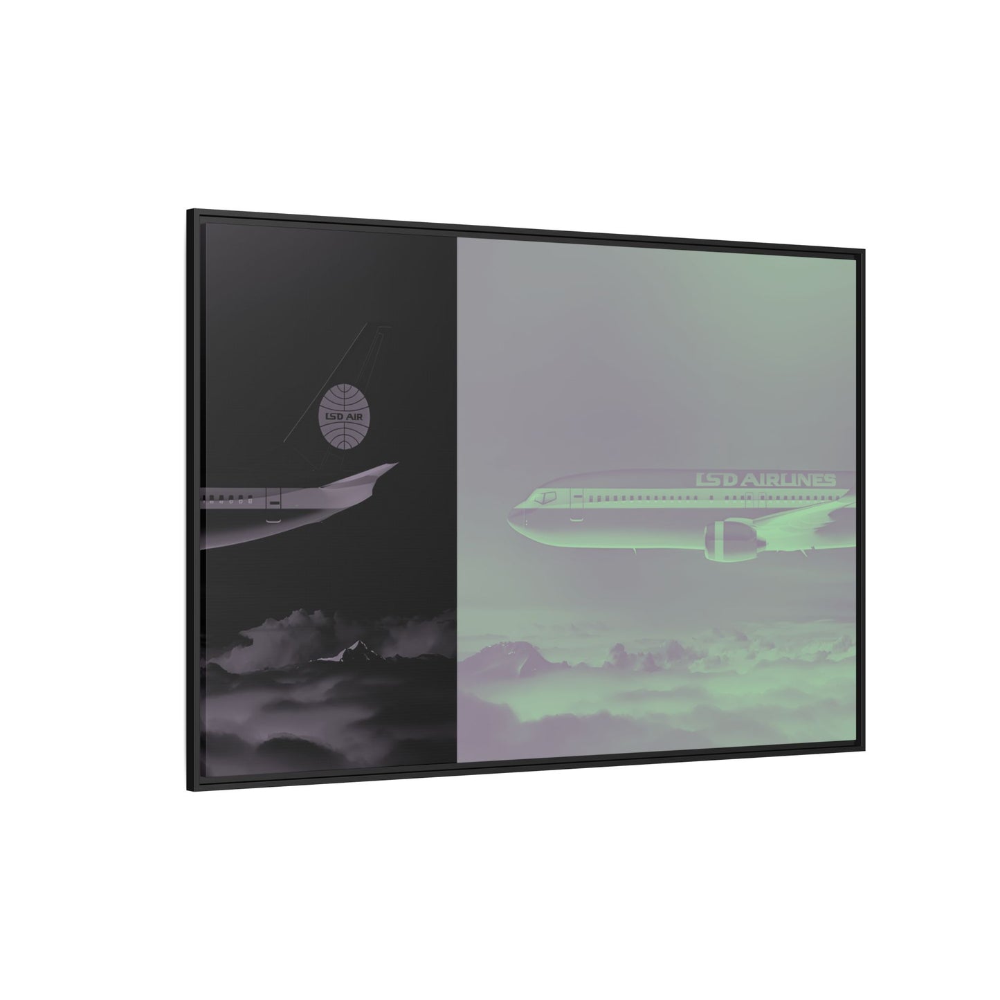 Split L.S.D. Airlines - Purple Haze - XL Framed Canvas