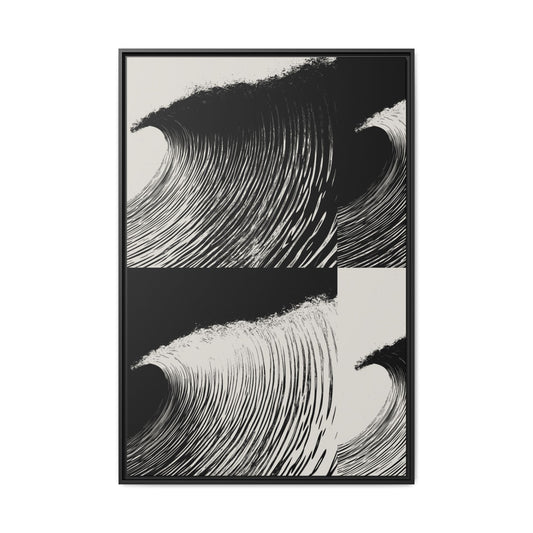 Dawn 2 Dusk - Black & White - Framed Canvas