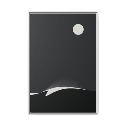 Night Wave 2 - Black - Framed Canvas