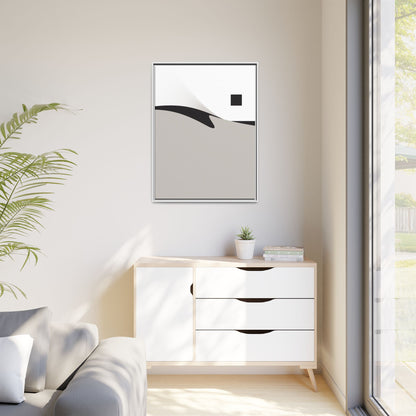 Minimalist Abstract Framed Canvas Print — Neutral Geometric Wall Art