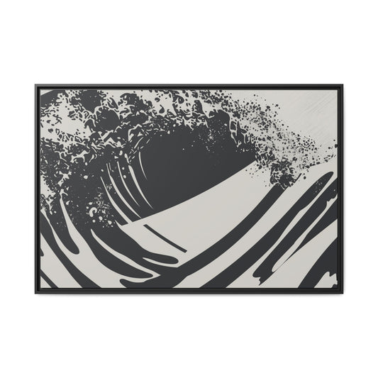 Turmoil - Black & White - Framed Canvas