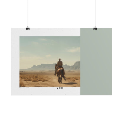 Copy of Western Desert Poster — Pixelated Cowboy Rolled Art Print