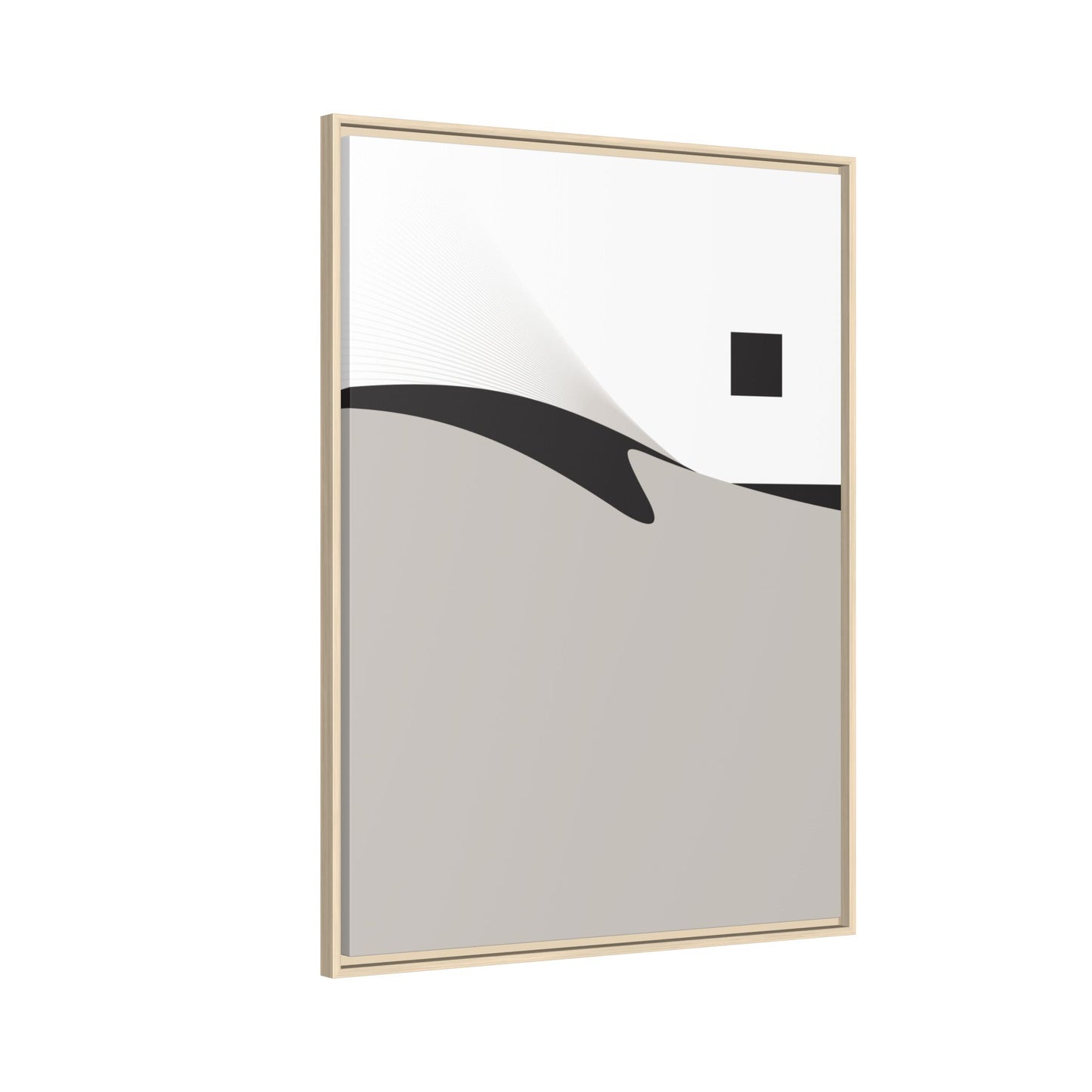 Minimalist Abstract Framed Canvas Print — Neutral Geometric Wall Art
