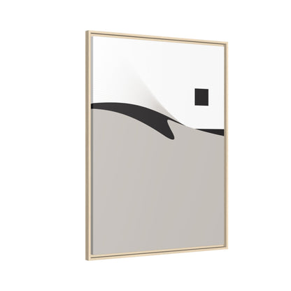Minimalist Abstract Framed Canvas Print — Neutral Geometric Wall Art