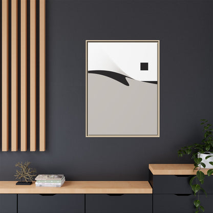 Minimalist Abstract Framed Canvas Print — Neutral Geometric Wall Art
