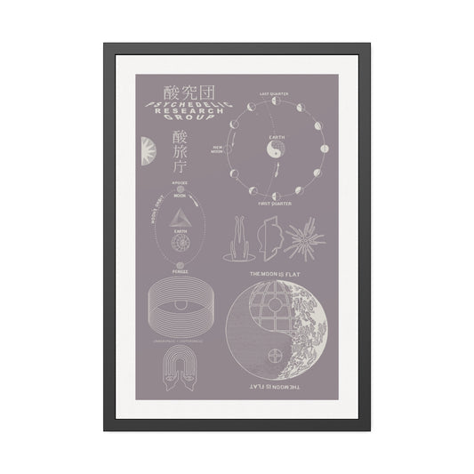 The Moon Is Flat - Purple Haze - Framed Print