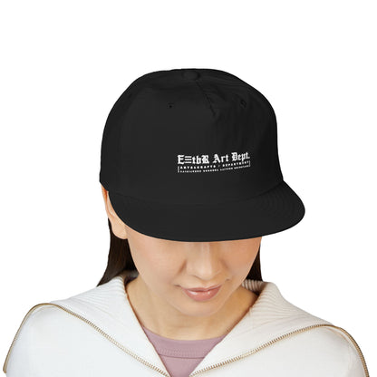 Surf Cap — Minimal "Earth Art Lab" Embroidered Flat-Brim Hat