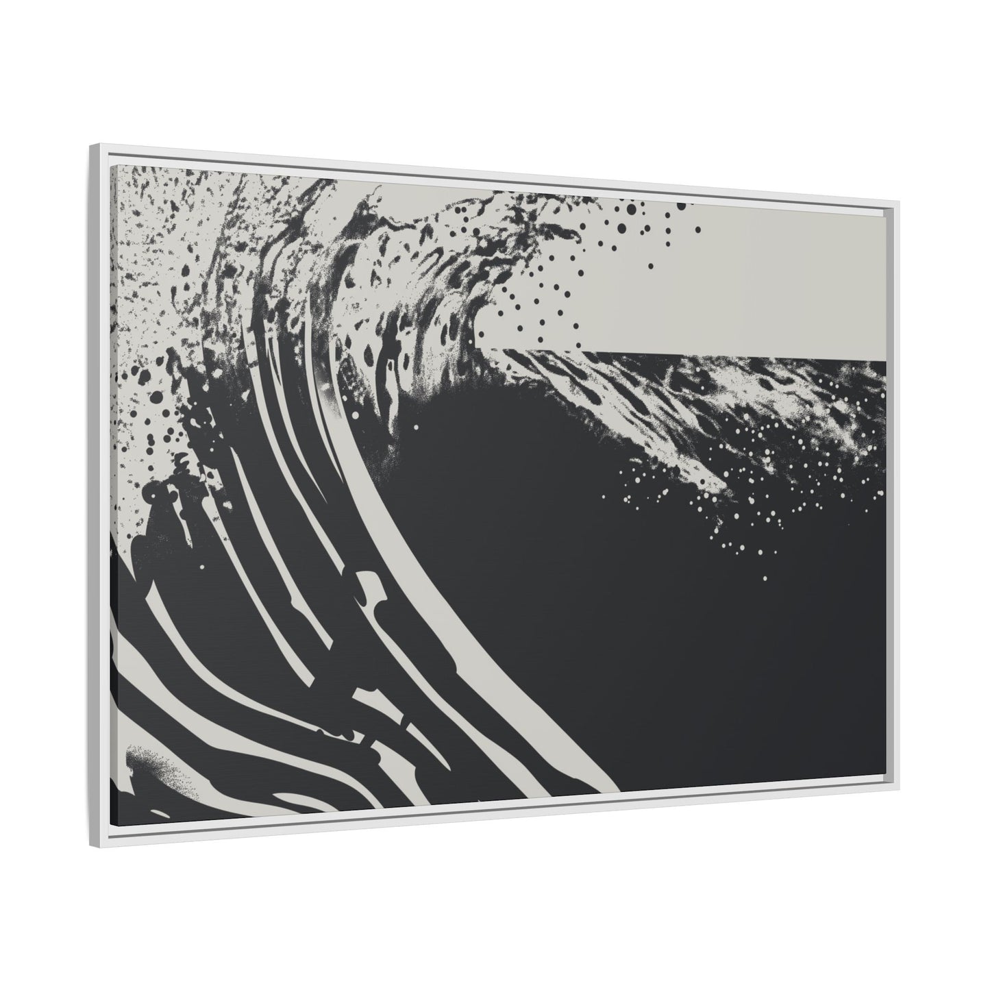 Turmoil 2 - Black & White - Framed Canvas