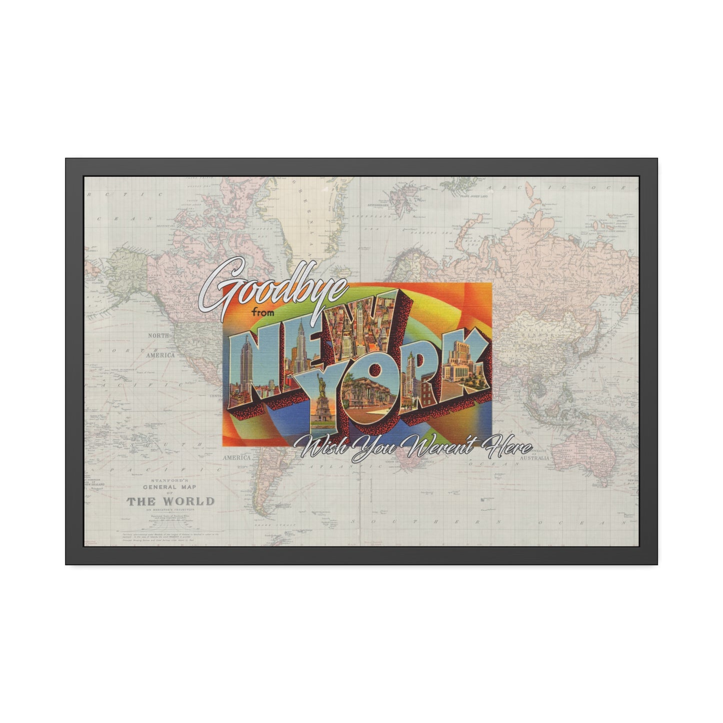 NY - Wish You Weren't Here  - Framed Print