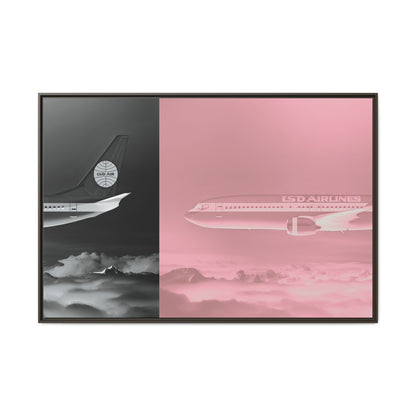 Split L.S.D. Airlines - Rose - XL Framed Canvas