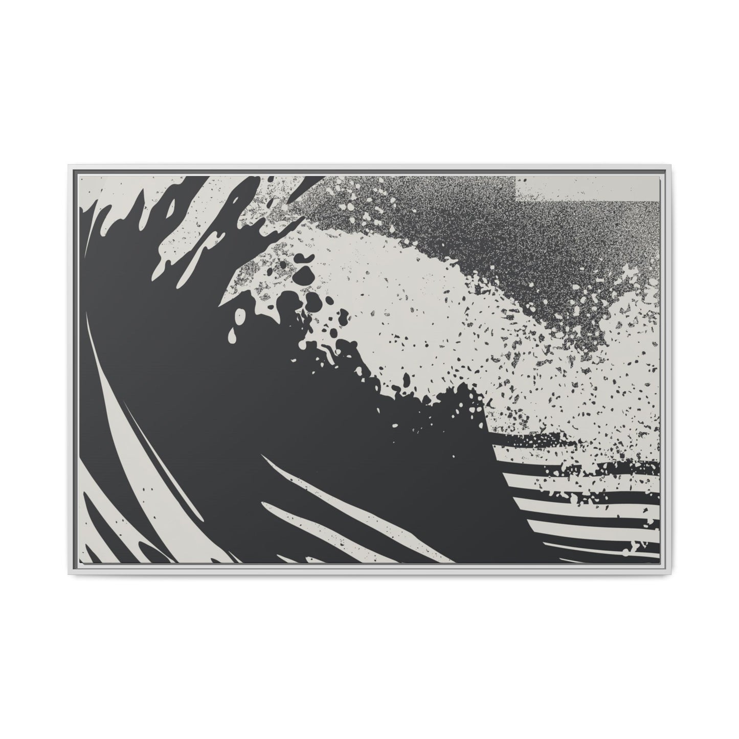 Turmoil 3 - Black & White - Framed Canvas