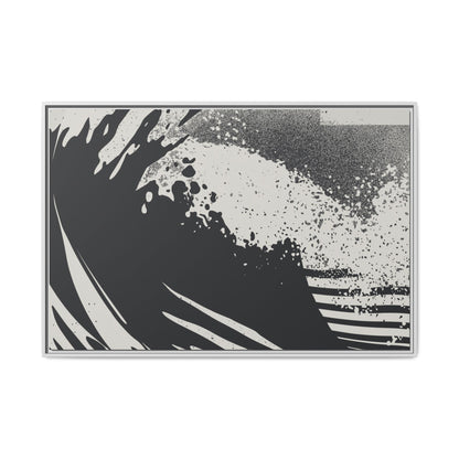 Turmoil 3 - Black & White - Framed Canvas