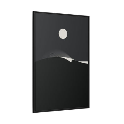 Night Wave 3 - Black - Framed Canvas