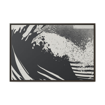 Turmoil 3 - Black & White - Framed Canvas