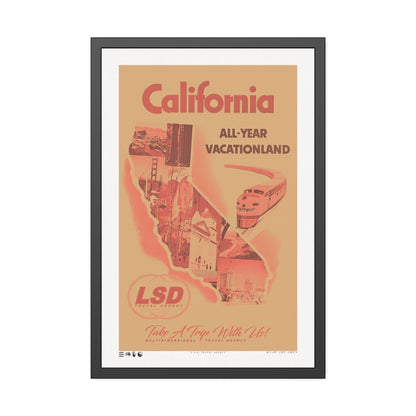 California - L.S.D. Travel - Sunny - Framed Print