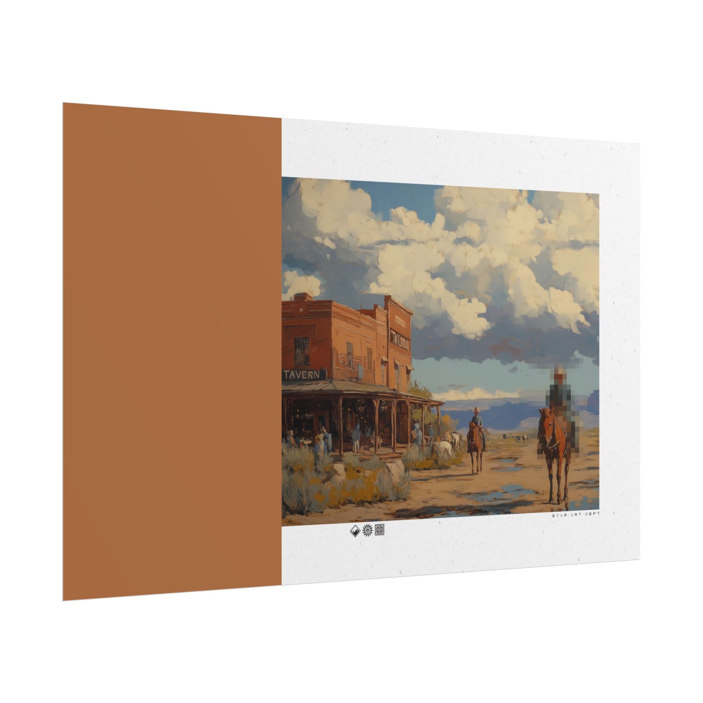 Copy of Western Desert Poster — Pixelated Cowboy Rolled Art Print