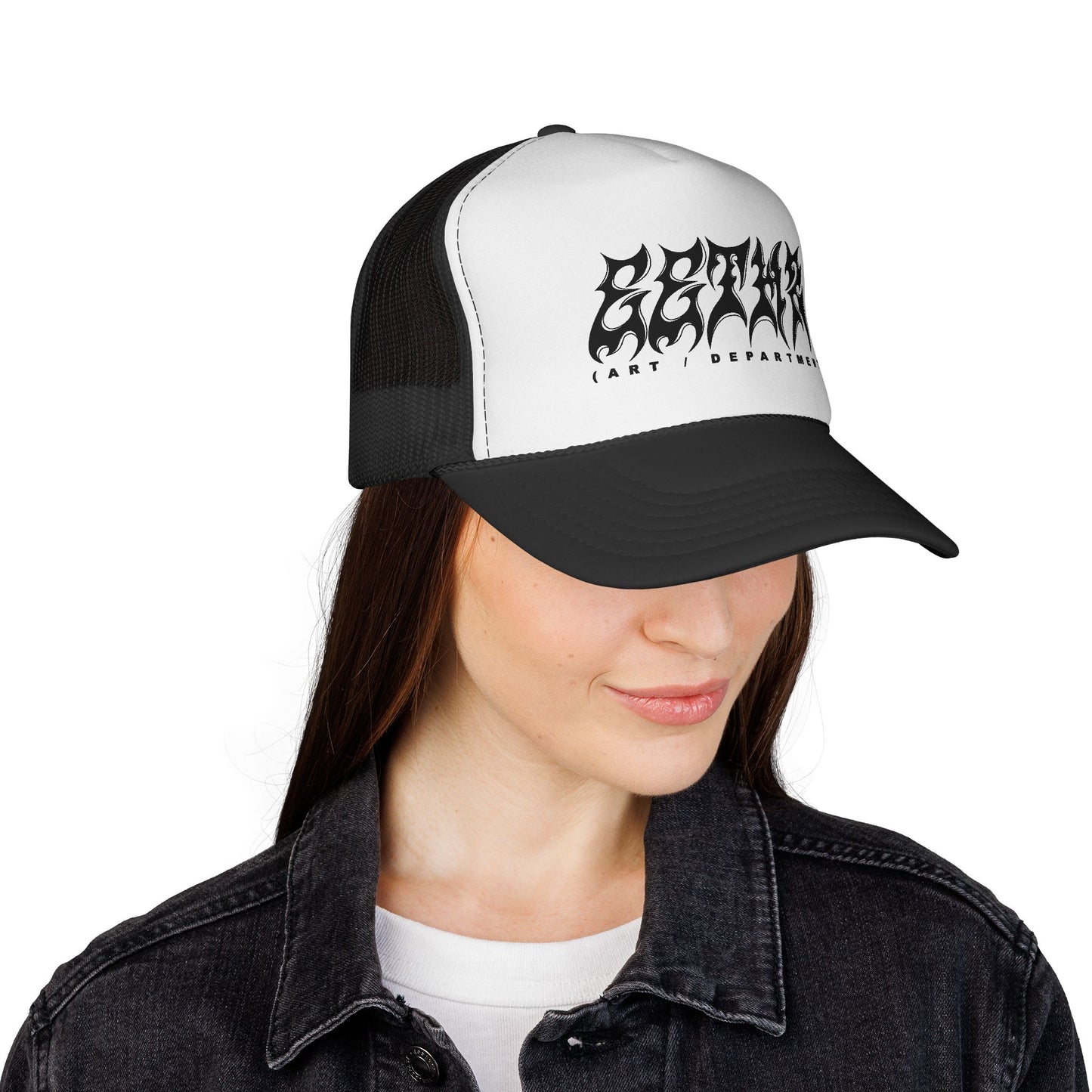 Trucker Cap — Gothic Script "Geyar" Art Department Mesh Hat