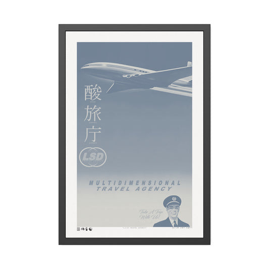 Multi Dimension - L.S.D. Travel - Blue Haze - Framed Print