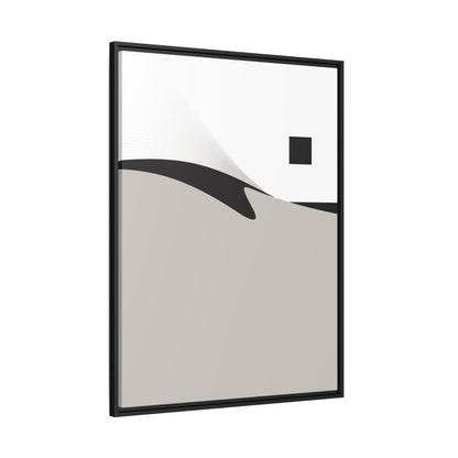 Minimalist Abstract Framed Canvas Print — Neutral Geometric Wall Art