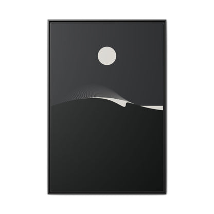 Night Wave 3 - Black - Framed Canvas