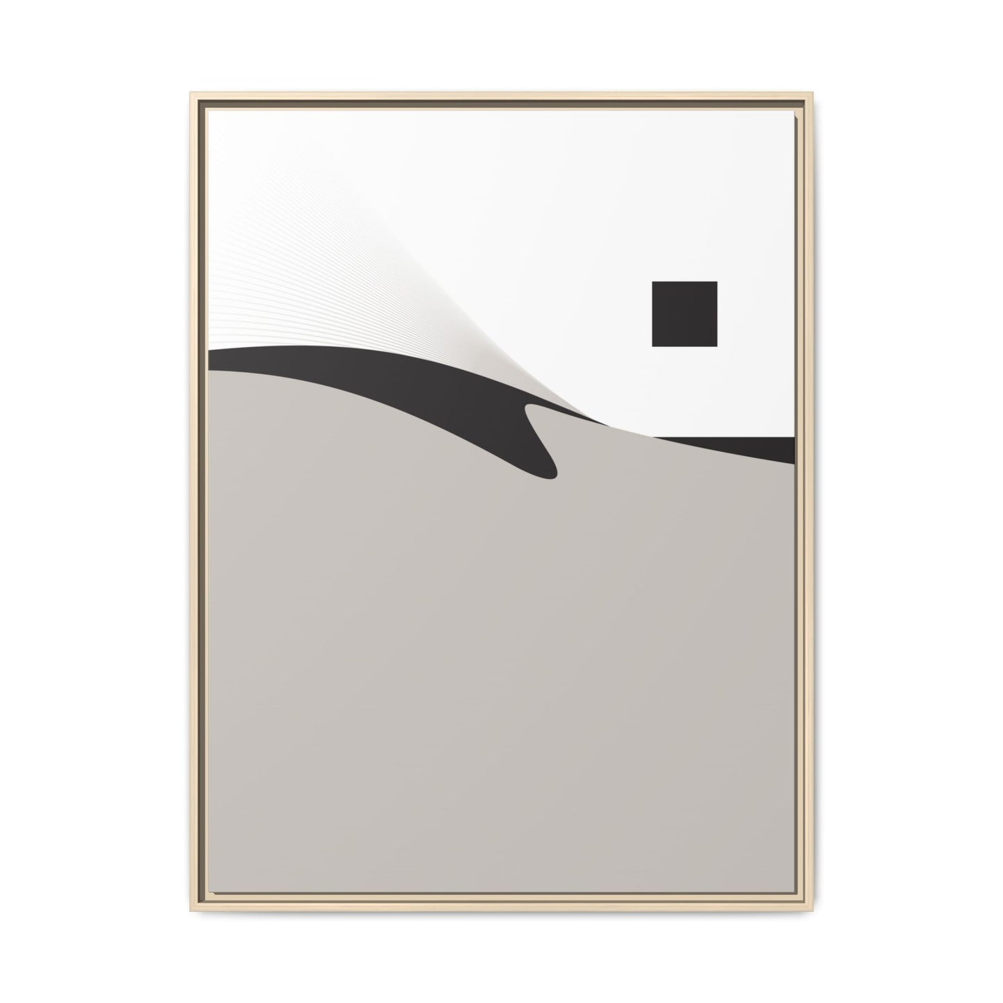 Minimalist Abstract Framed Canvas Print — Neutral Geometric Wall Art