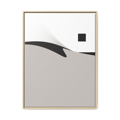 Minimalist Abstract Framed Canvas Print — Neutral Geometric Wall Art