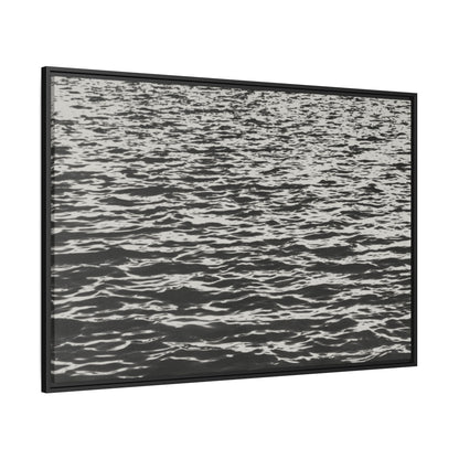 Deep Water - Black & White - Framed Canvas