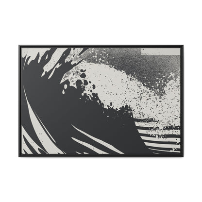Turmoil 3 - Black & White - Framed Canvas