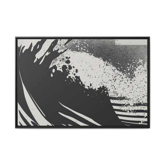 Turmoil 3 - Black & White - Framed Canvas