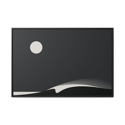 Night Wave 4 - Black - Framed Canvas