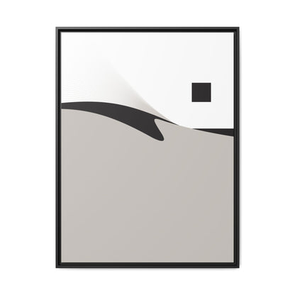 Minimalist Abstract Framed Canvas Print — Neutral Geometric Wall Art