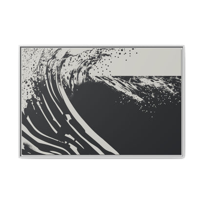Turmoil 2 - Black & White - Framed Canvas