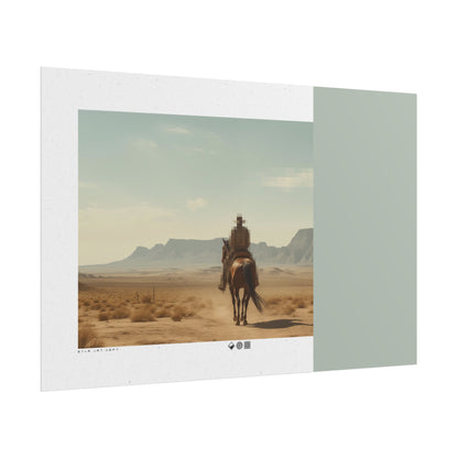 Copy of Western Desert Poster — Pixelated Cowboy Rolled Art Print