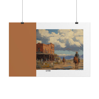 Copy of Western Desert Poster — Pixelated Cowboy Rolled Art Print