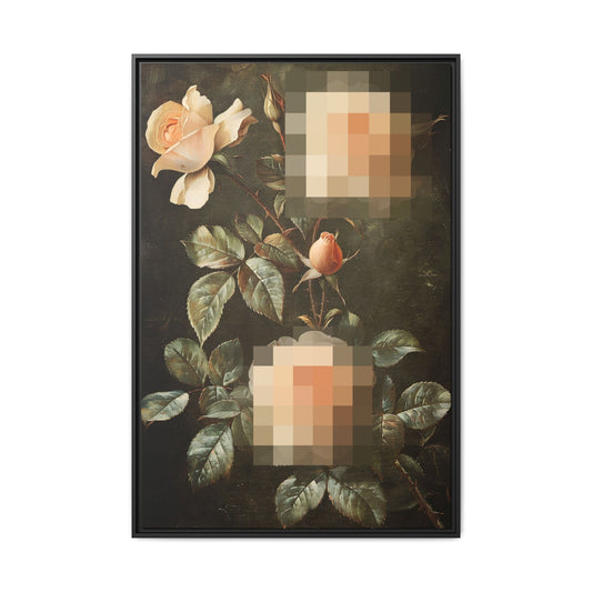 Double Rose - Framed Canvas