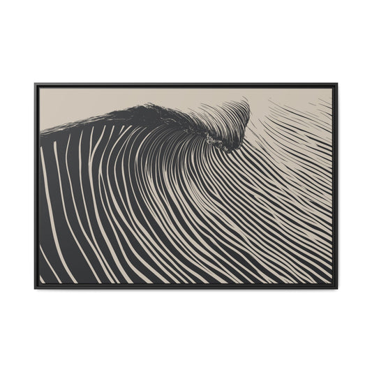 Wedge - Black & White - Framed Canvas