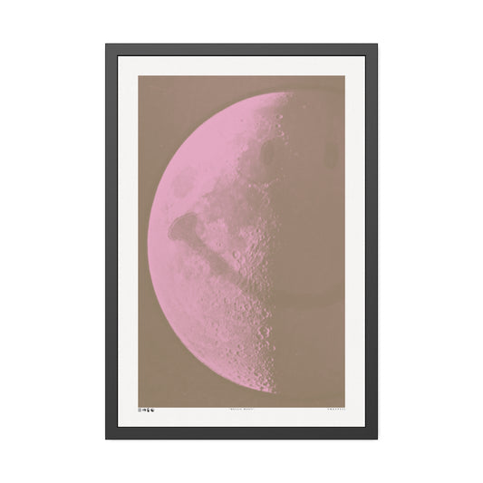 Hello Moon - Pink - Framed Print