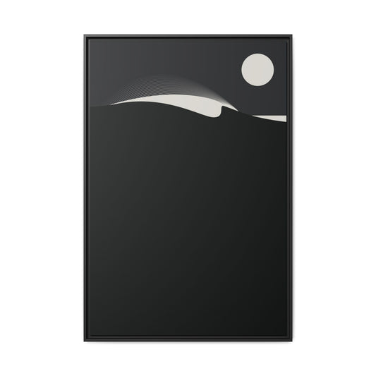 Night Wave 1 - Black - Framed Canvas