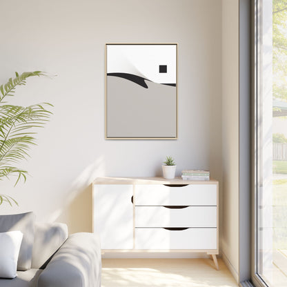 Minimalist Abstract Framed Canvas Print — Neutral Geometric Wall Art