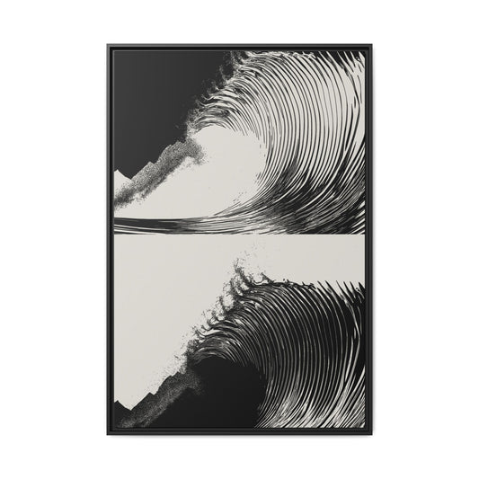 Dusk 2 Dawn - Black & White - Framed Canvas