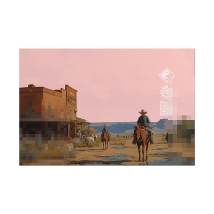 Copy of Copy of Western Desert Poster — Pixelated Cowboy Rolled Art Print