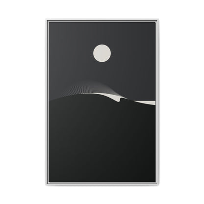 Night Wave 3 - Black - Framed Canvas