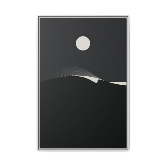 Night Wave 3 - Black - Framed Canvas