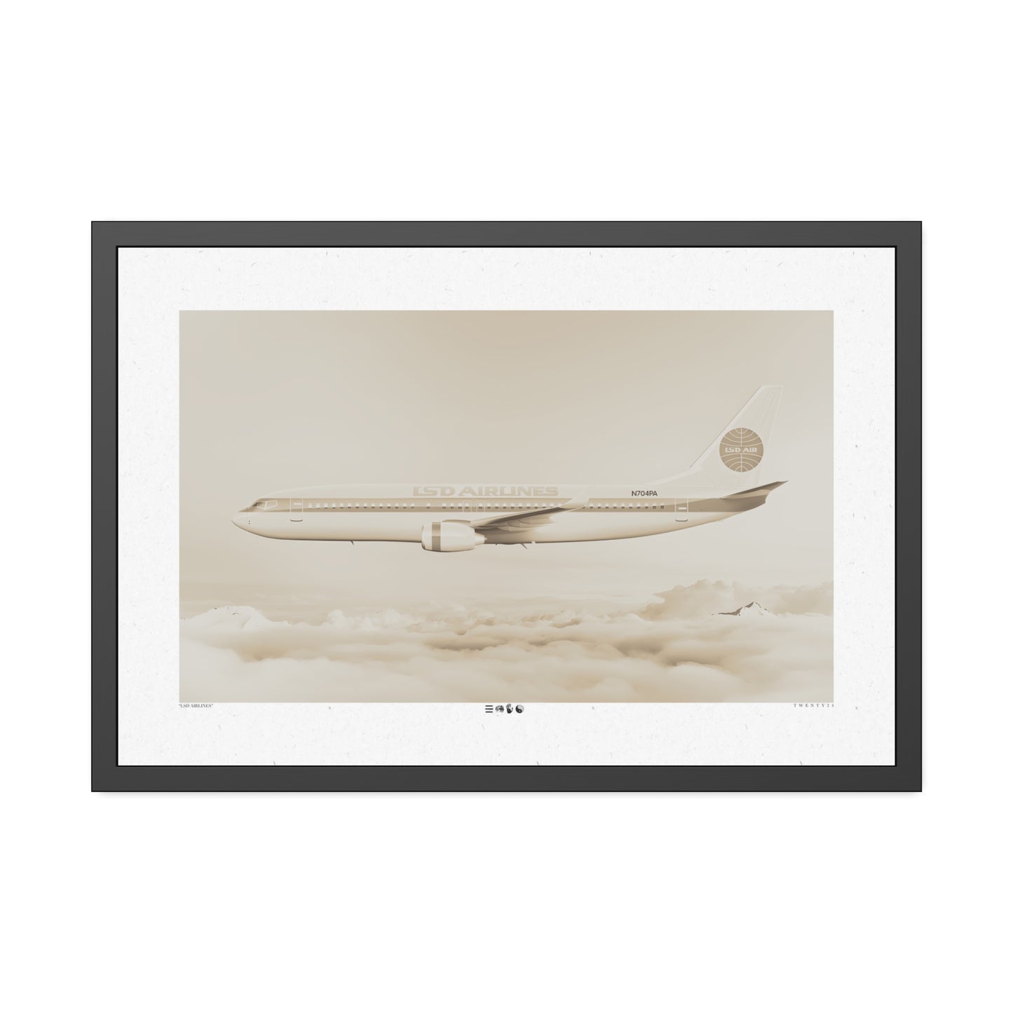 LSD AIRLINES - Stone - Framed Print