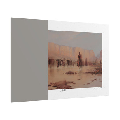 Copy of Western Desert Poster — Pixelated Cowboy Rolled Art Print