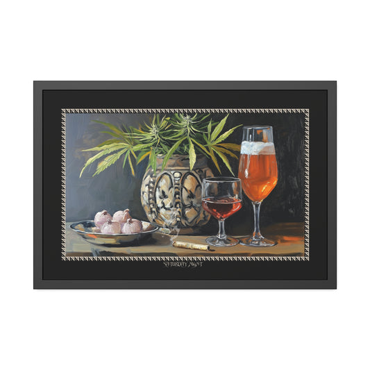 Saturday Night - Black - Framed Print