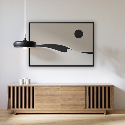Day Wave 1 - Sand - Framed Canvas