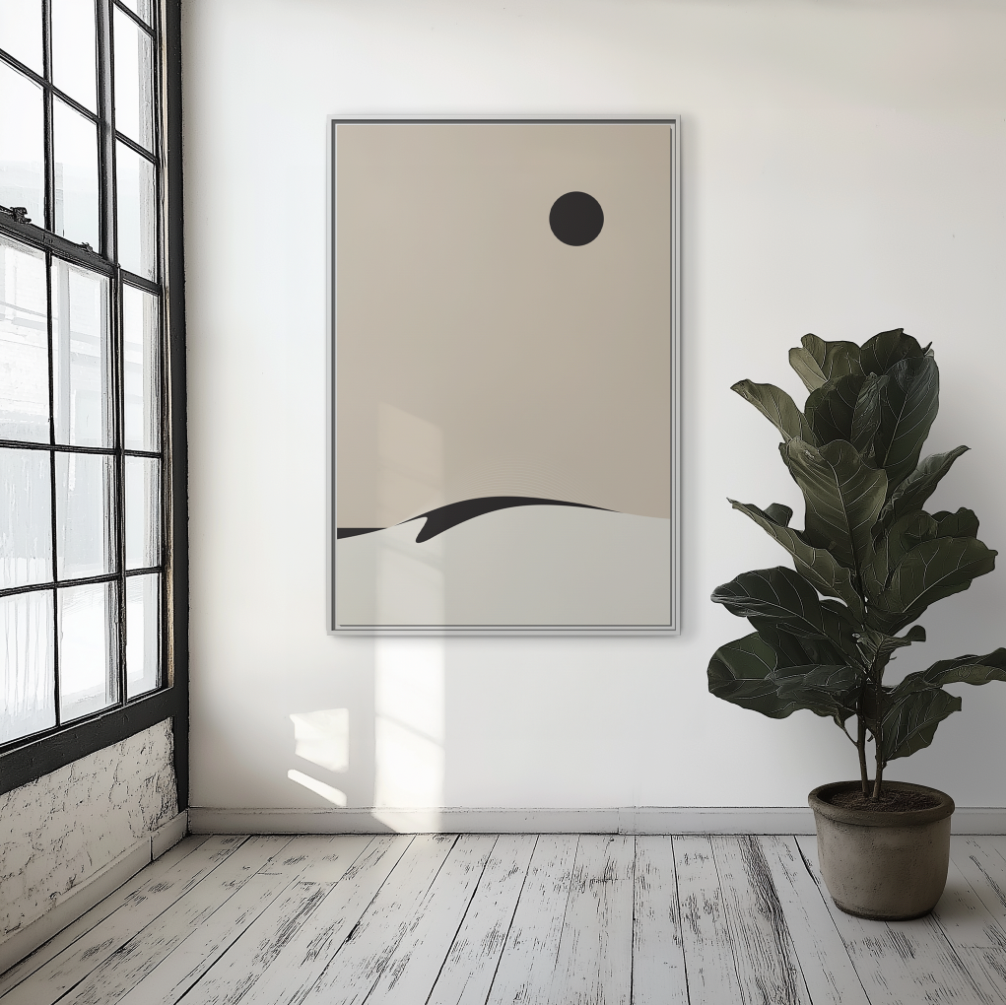 Day Wave 3 - Sand - Framed Canvas